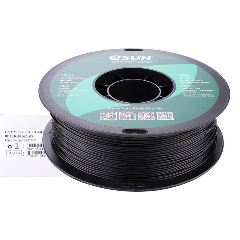 Fekete PLA+ filament eSun 1.75mm